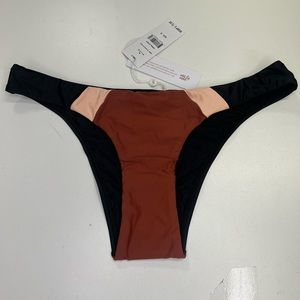 PilyQ Color Block Bikini Bottom in Henna New With Tags Size Medium
